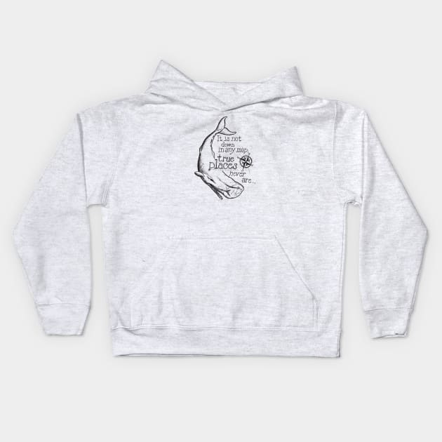 Moby Dick Pen and Ink Kids Hoodie by stayfrostybro